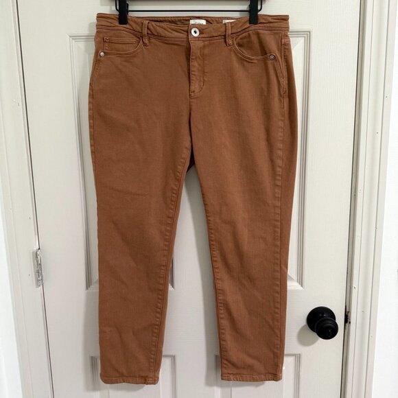 J.Jill Jeans Womens 10 Orange Authentic Fit Slim Ankle Casual Fall Autumn Preppy - Picture 1 of 15